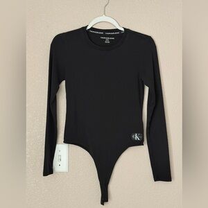 Calvin Klein Jeans Black Long Sleeve Bodysuit Size S - EUC